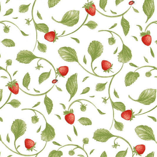 Strawberry Garden - Multi Small Tossed Vine - Everything Fabric