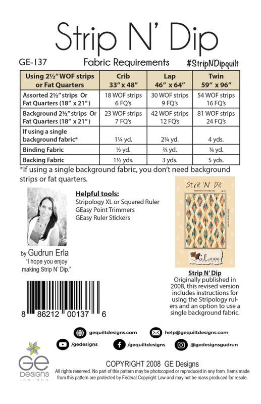 Strip N' Dip Quilt Pattern - Everything Fabric