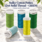 Sulky Cotton Petites 12wt Solid Thread – GREENS – representative colour choices