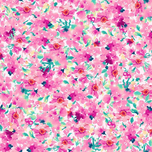 Summer Buzz - Pink Daisies - Everything Fabric