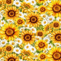 Sunflower Packed Daisies & Sunflowers - Everything Fabric