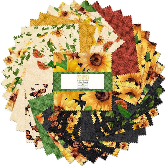 Sunshine Whispers - 5 in Squares - 42 pc - Everything Fabric