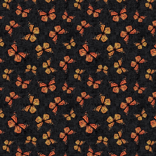 Sunshine Whispers - Black Butterfly Toss - Everything Fabric