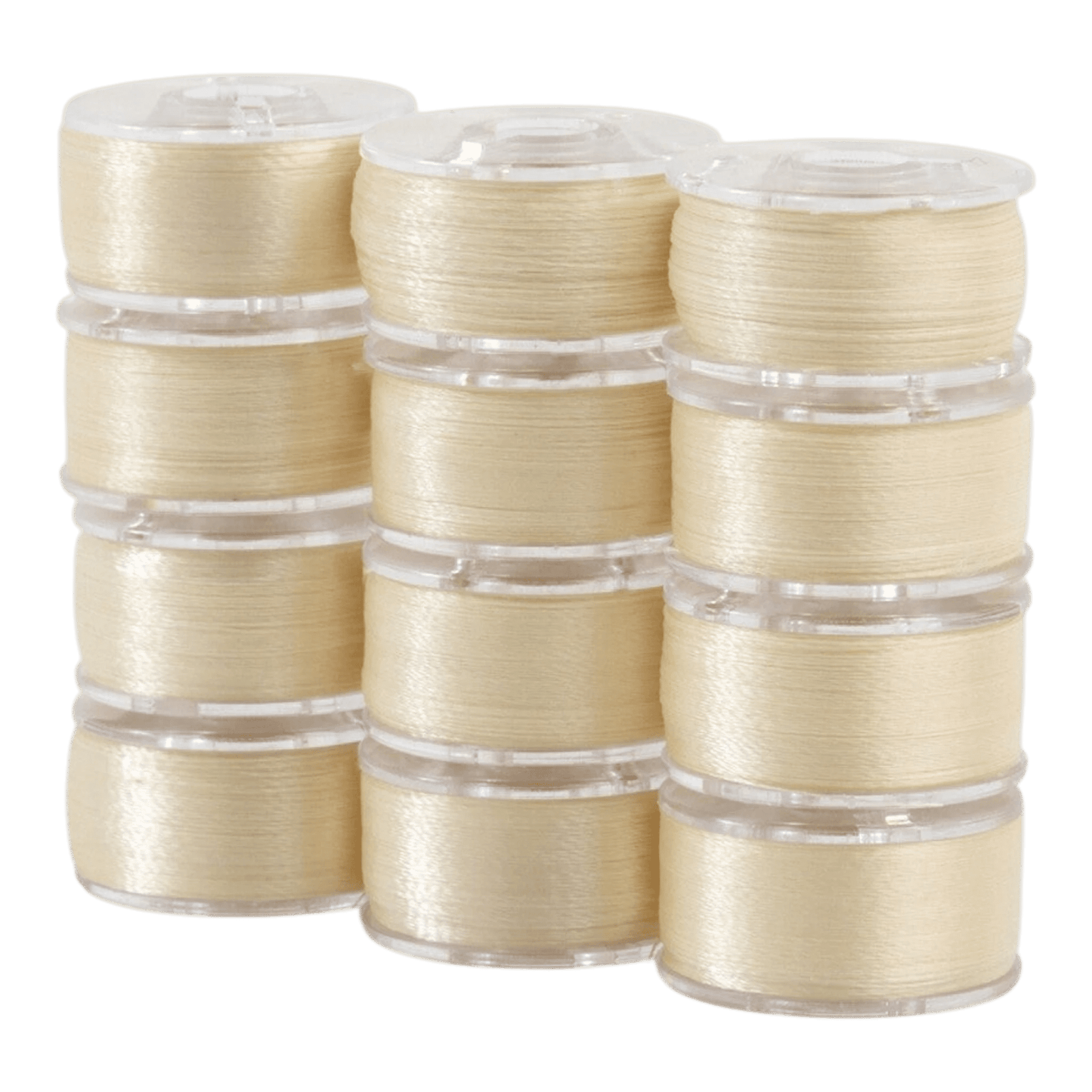 SuperBobs Polyester Bobbin 12pk Class 15 Cream - Everything Fabric