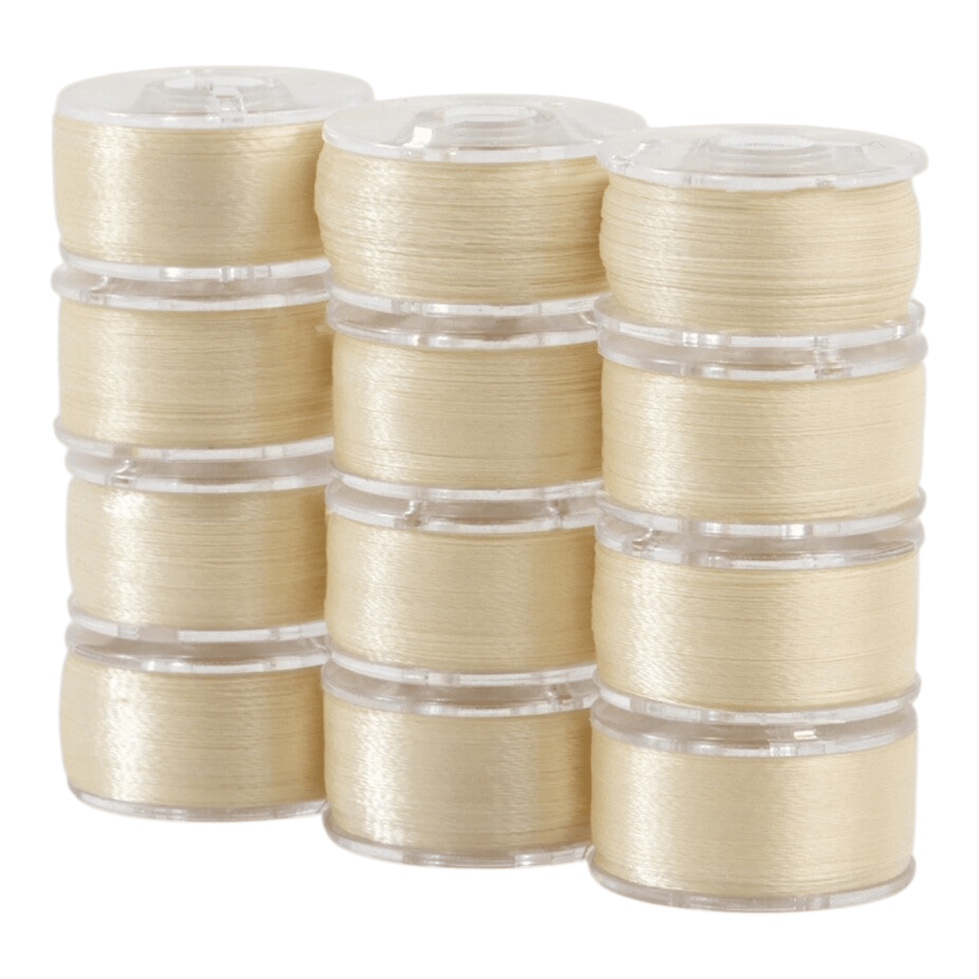 SuperBobs Polyester Bobbin 12pk Class 15 Cream - Everything Fabric