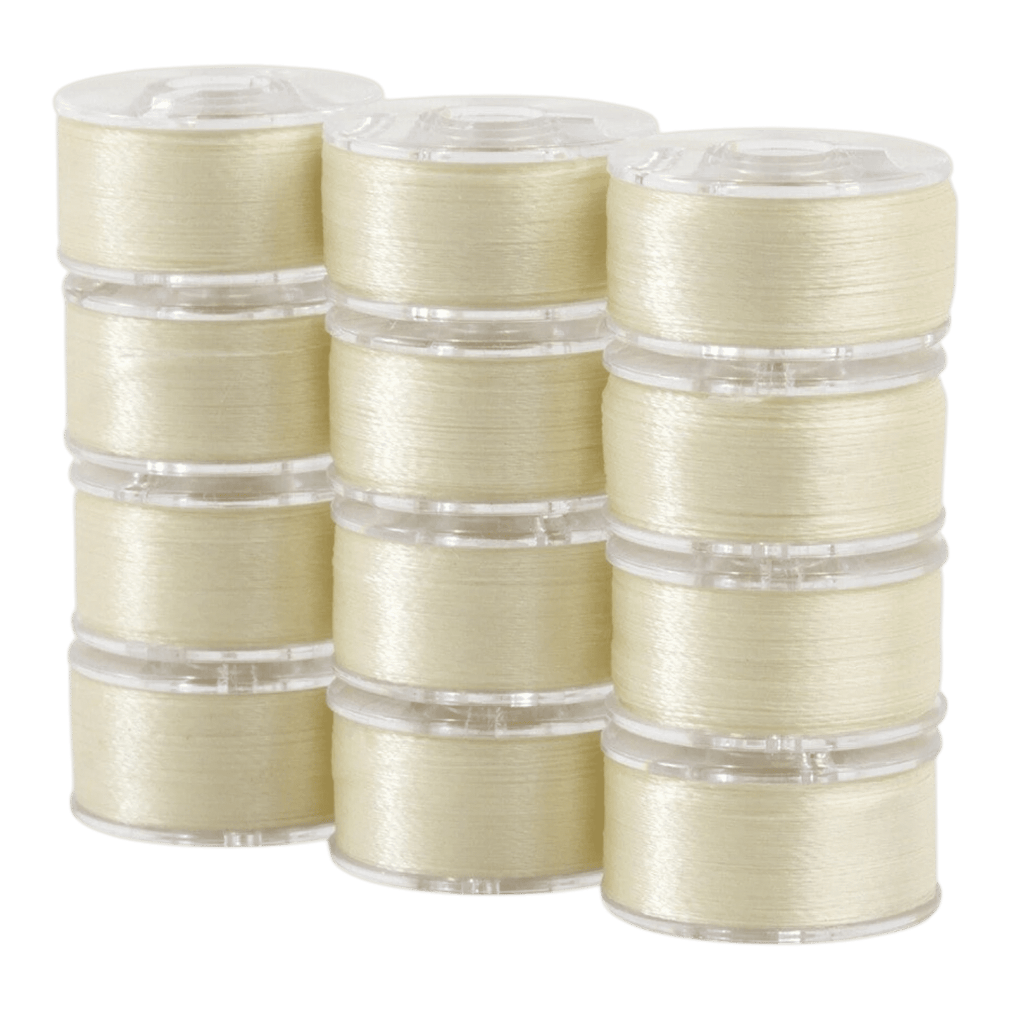SuperBobs Polyester Bobbin 12pk Class 15 IVORY - Everything Fabric