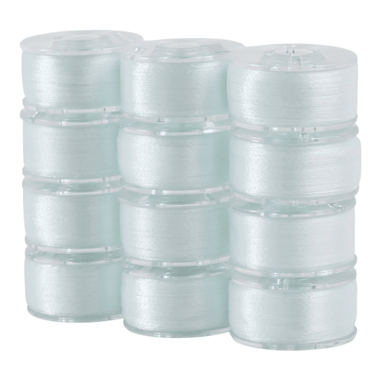 SuperBobs Polyester Bobbin 12pk Class 15 Lace White - Everything Fabric