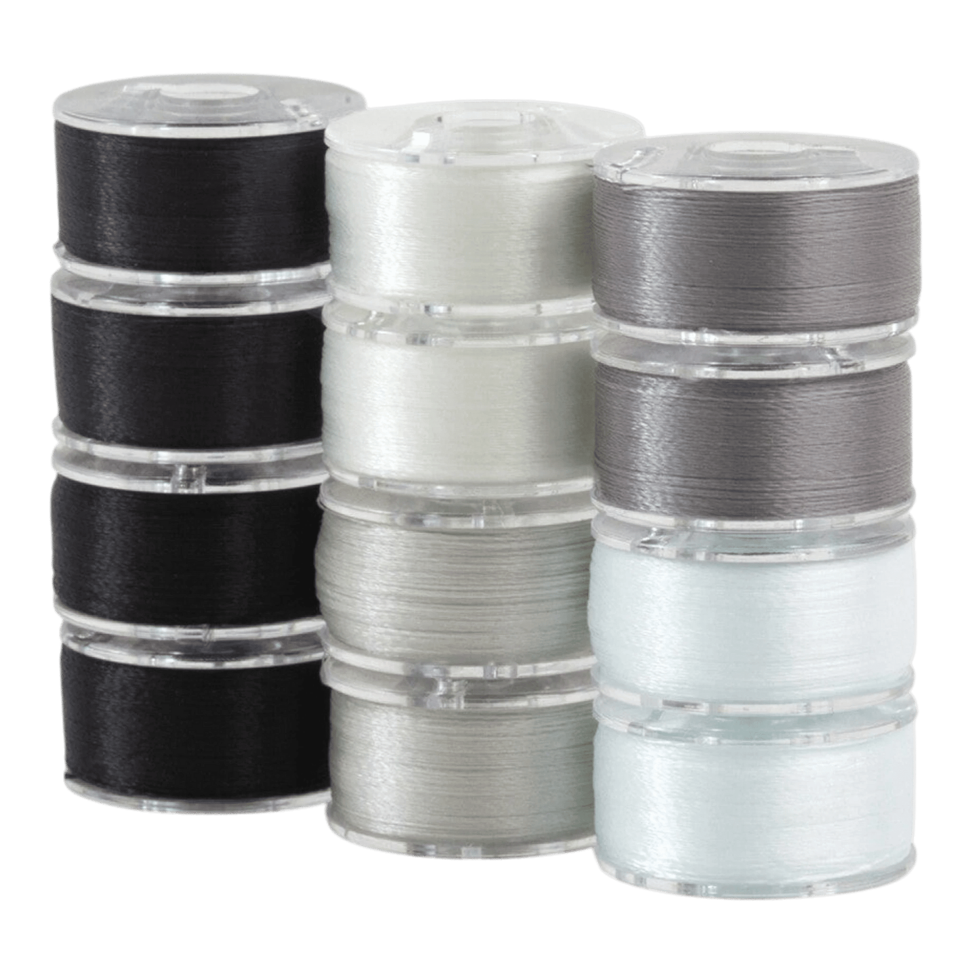 SuperBobs Polyester Bobbin 12pk Class 15 Monochrome - Everything Fabric