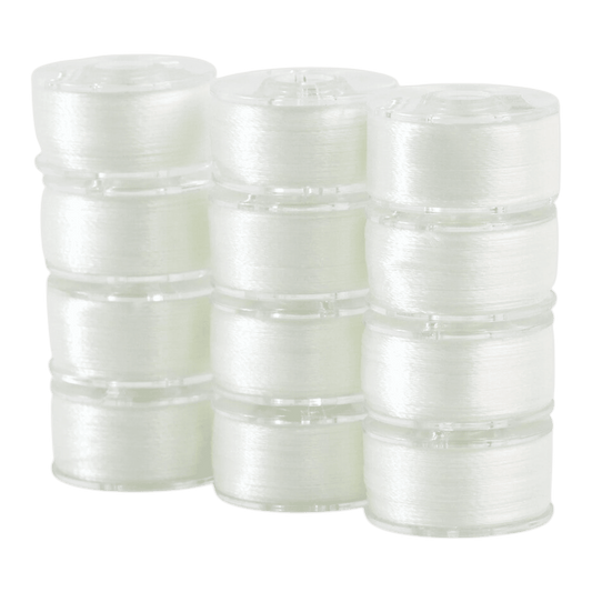 SuperBobs Polyester Bobbin 12pk Class 15 Natural White - Everything Fabric