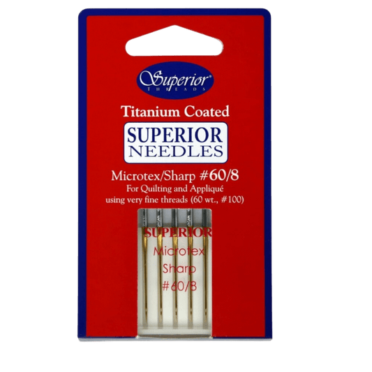 Superior Microtex Sharp Titanium Coated Needle Size 60/8 5ct - Everything Fabric