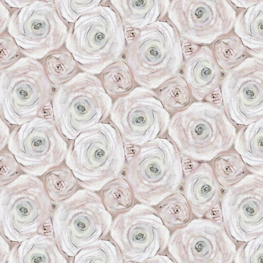 Sweet Child of Mine - Champagne Folded Fabric Flowers 8 in repeat - Everything Fabric
