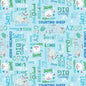 Sweet & Cozy Words Sky Blue - Everything Fabric
