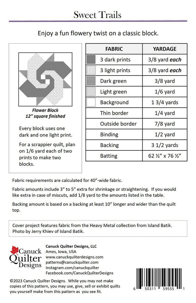 Sweet Trails Quilt Pattern - Everything Fabric