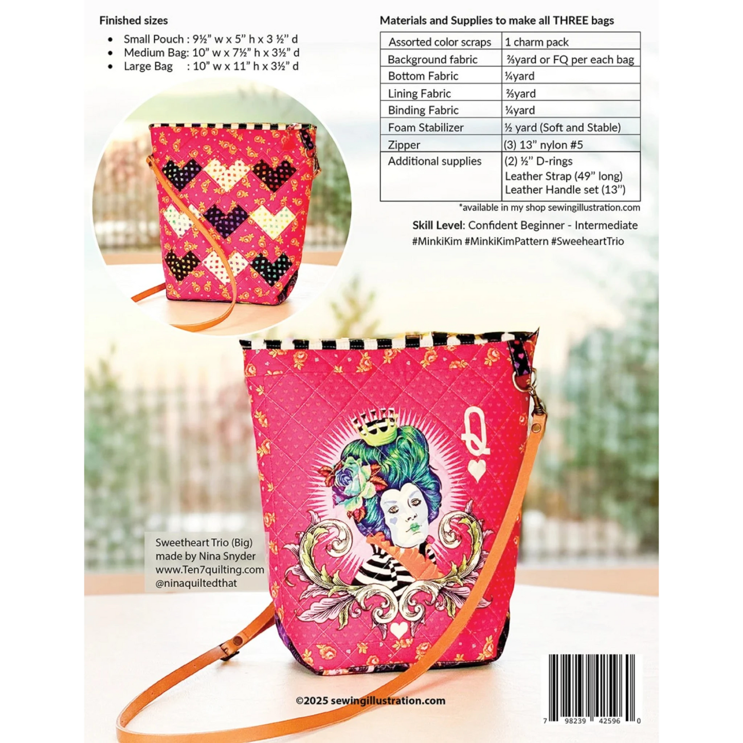 Sweetheart Trio Bag Pattern - Everything Fabric