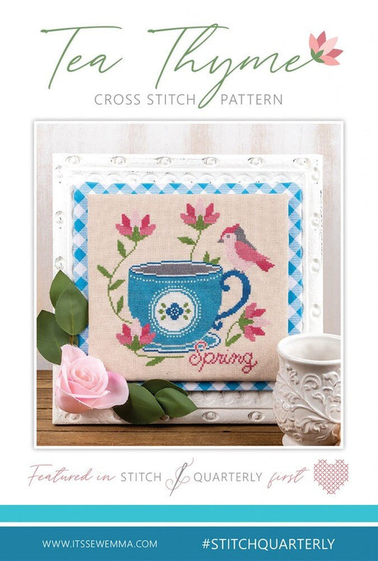Tea Thyme Cross Stitch Pattern - Everything Fabric