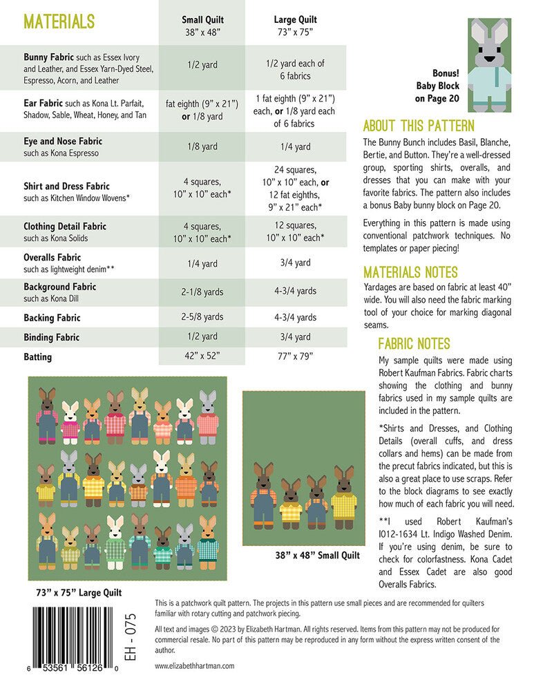 The Bunny Bunch Quilt Pattern - Everything Fabric
