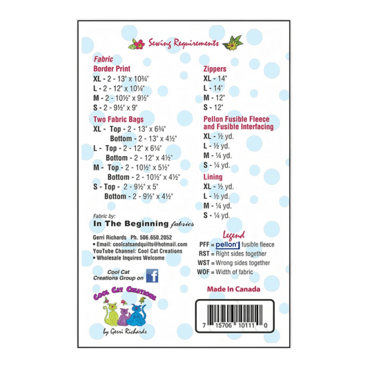The Fab Four Zippered Bags Pattern - Everything Fabric