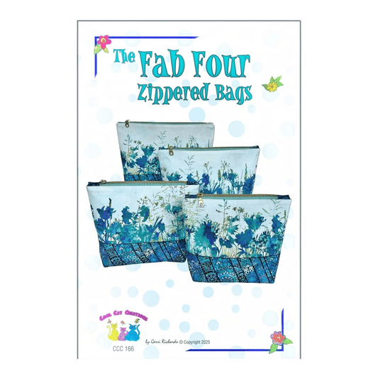 The Fab Four Zippered Bags Pattern - Everything Fabric