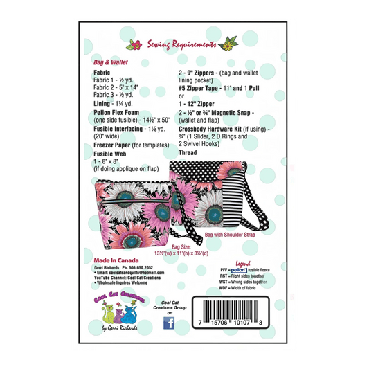 The Lorrie Lee Bag & Wallet Pattern - Everything Fabric