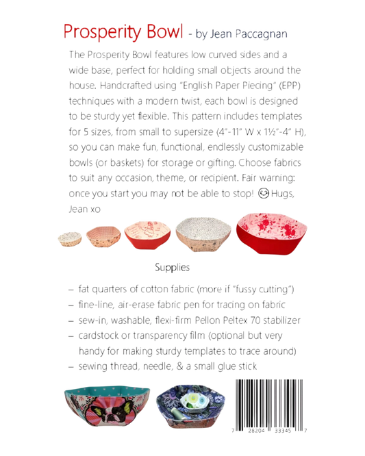 The Prosperity Bowl Pattern - Everything Fabric