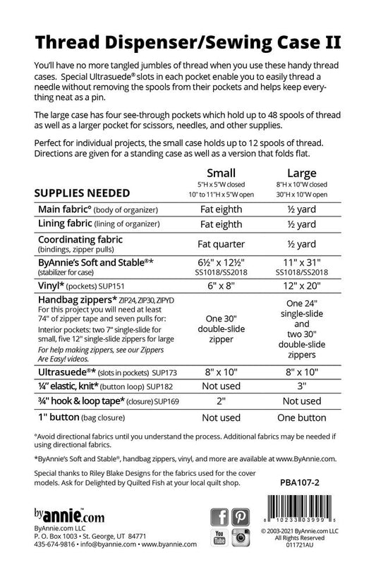 Thread Dispenser / Sewing Case II Pattern - Everything Fabric