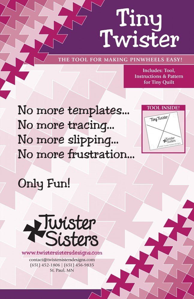 TINY Twister Pinwheel Template - 5 in - Everything Fabric