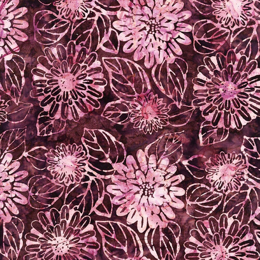 Tonga Batik - Large Cherry Dahlias - Everything Fabric