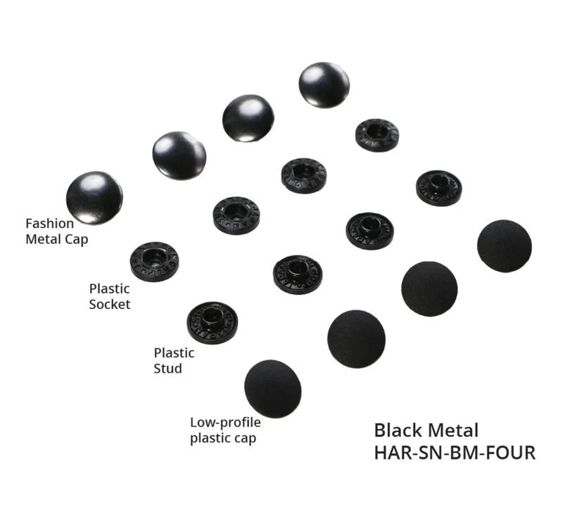 ByAnnie Tool-Free Snaps - Set of 4 - Black Metal