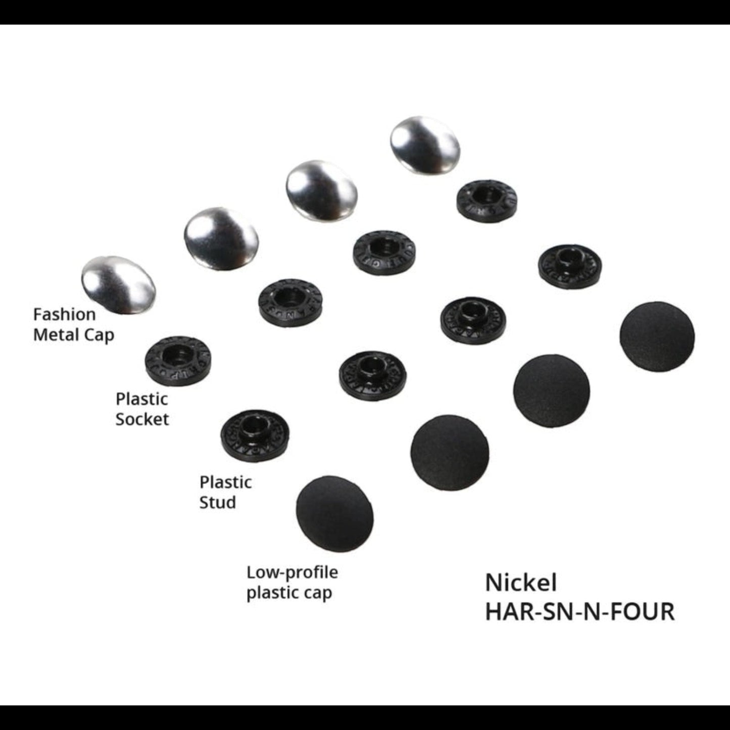 Tool-free Snaps - Set of Four - Nickel - Everything Fabric