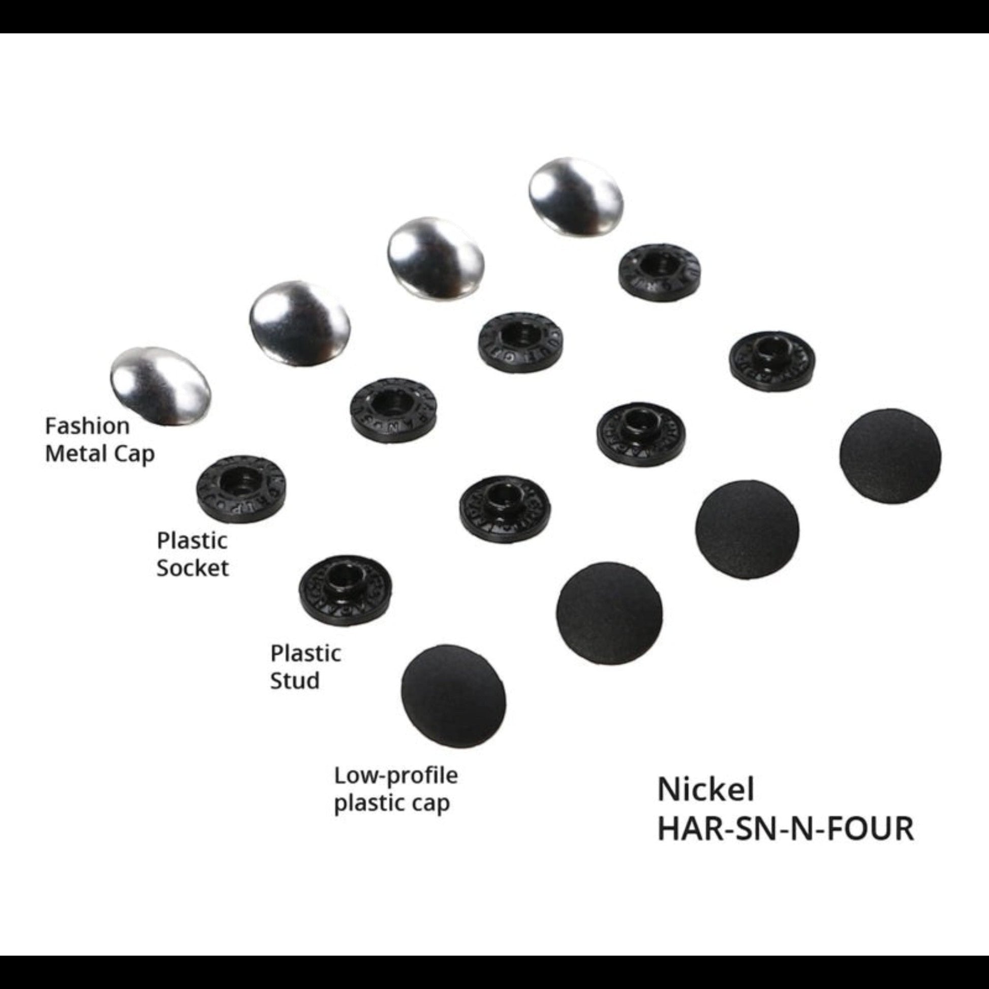 Tool-free Snaps - Set of Four - Nickel - Everything Fabric
