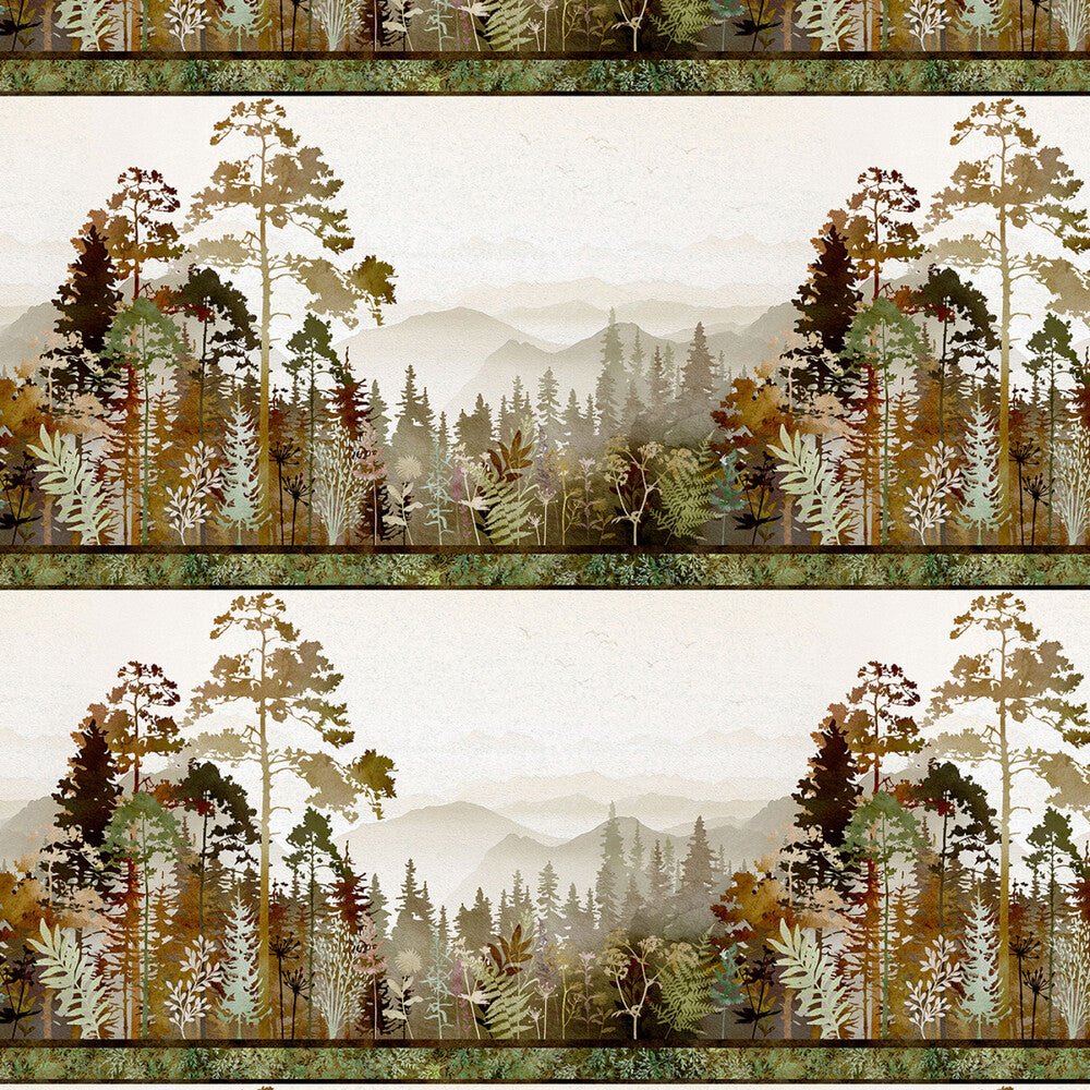 Tree Line - AUTUMN BORDER STRIPE - Everything Fabric