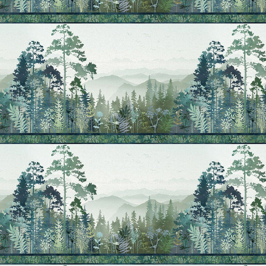 Tree Line - BLUEGRASS BORDER STRIPE - Everything Fabric