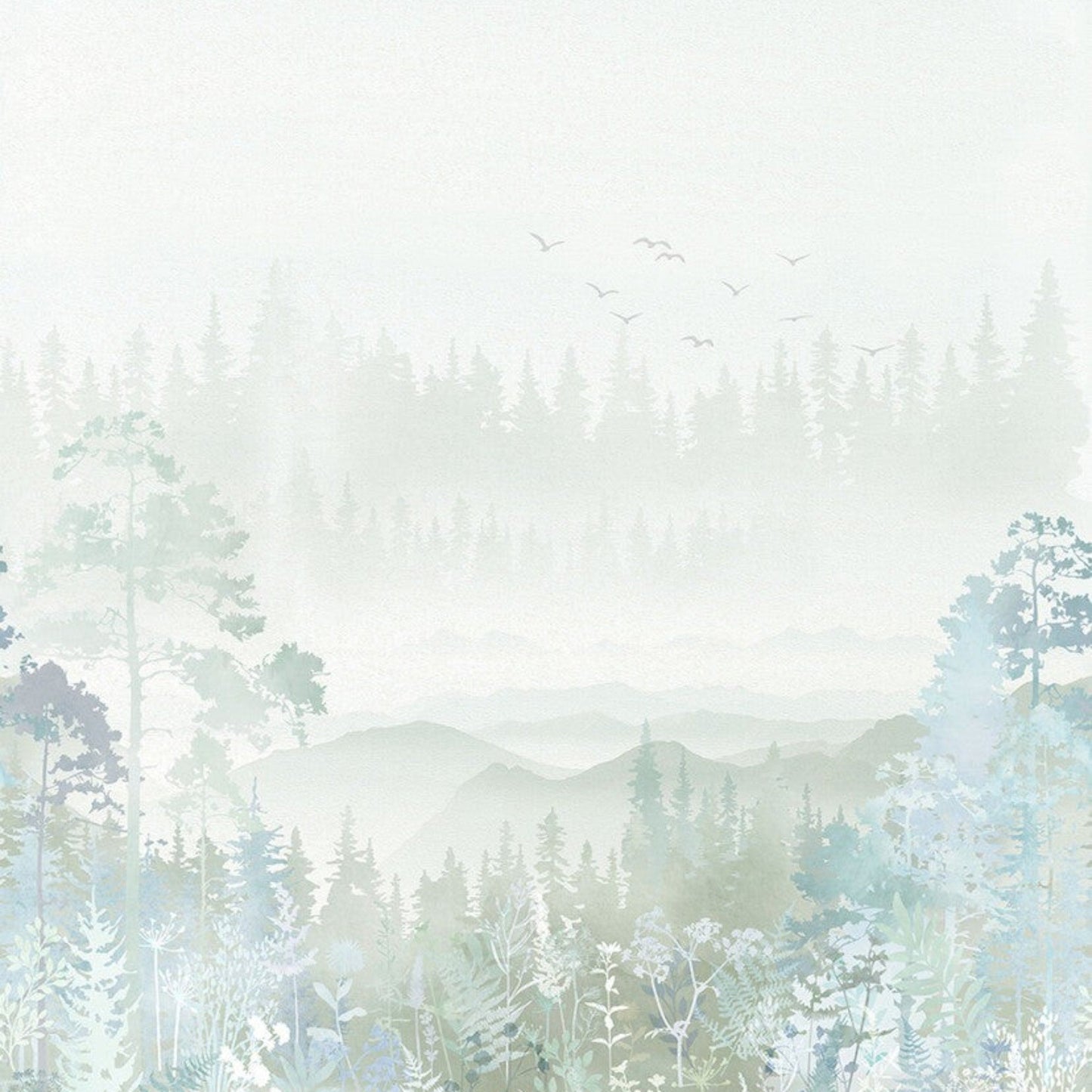 Tree Line - Mist - Everything Fabric