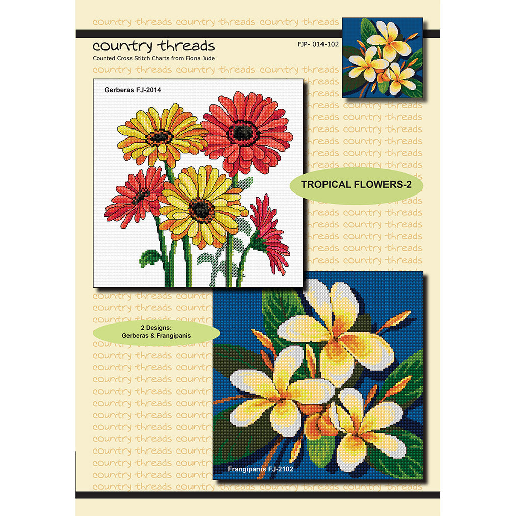 Tropical Flowers 2 Cross Stitch Pattern by Country Threads