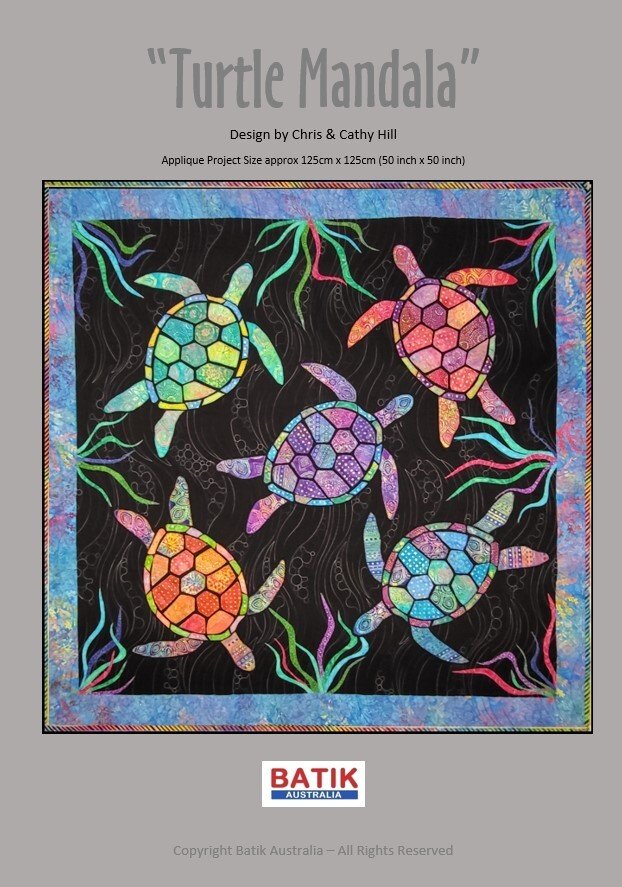 Turtle Mandala Applique Quilt Pattern - Everything Fabric