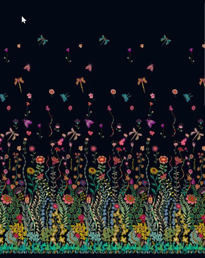 Twilight - Black Moonlight - Double Border - Everything Fabric