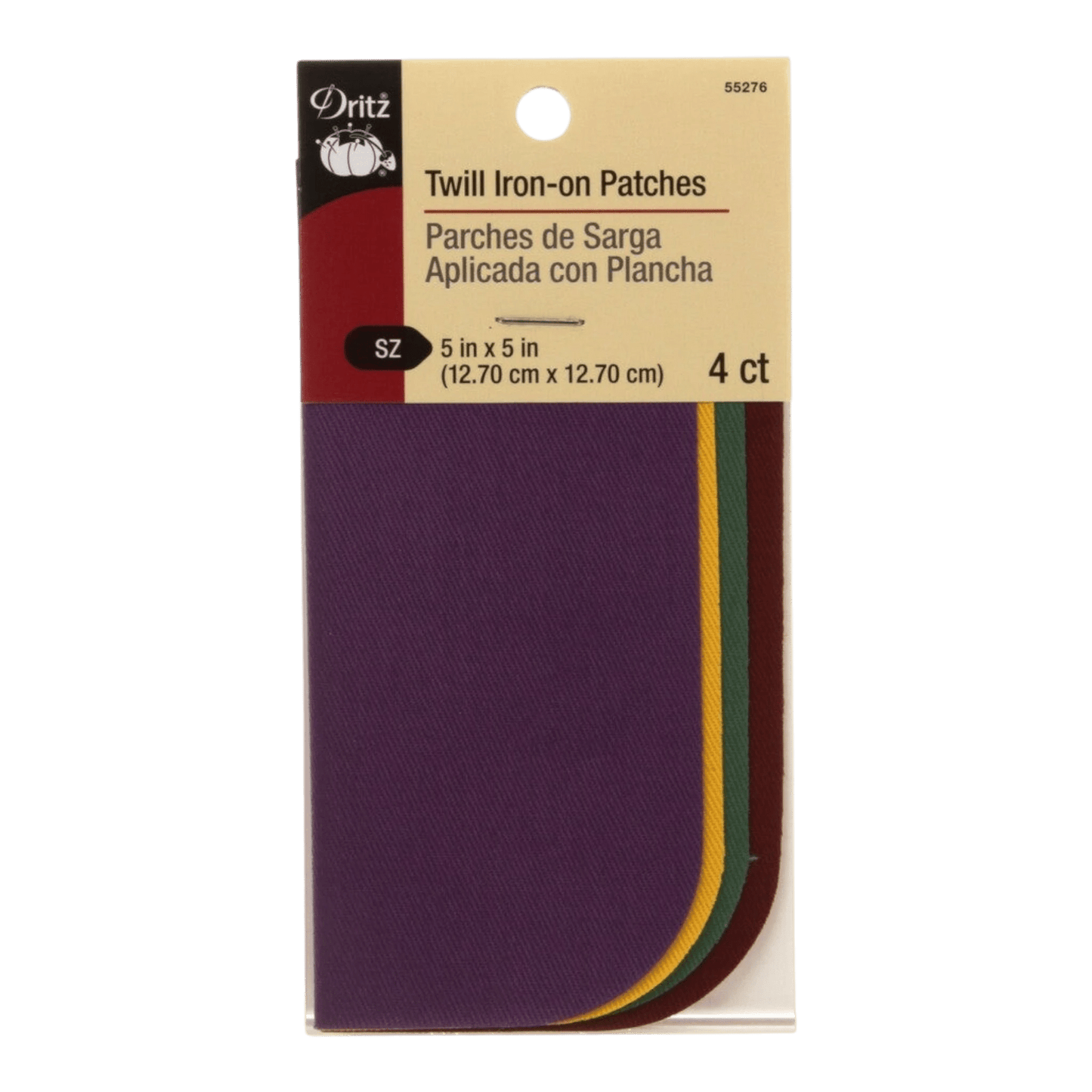 Twill Patches 5 x 5in - 4 School Colour Assortment - Everything Fabric