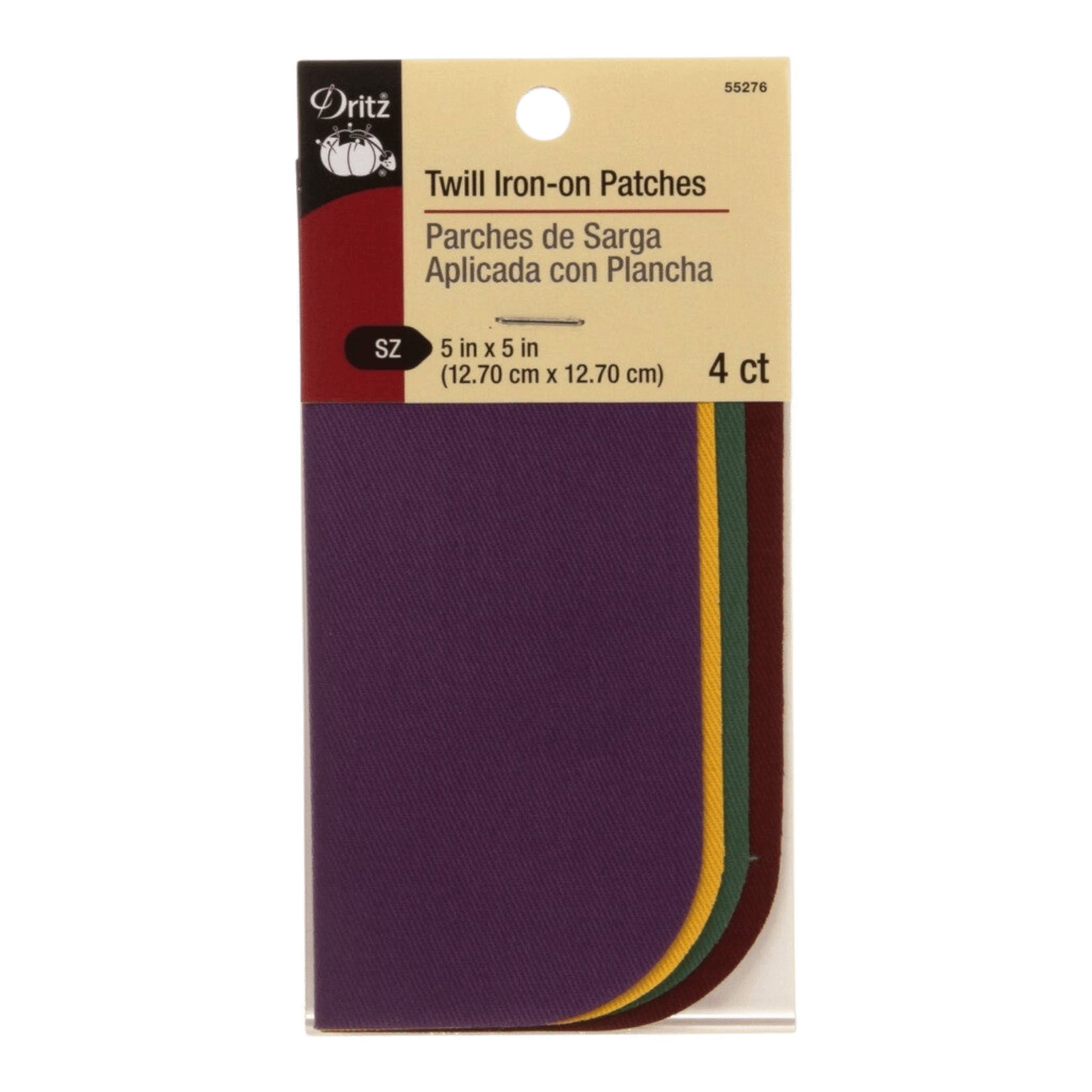 Twill Patches 5 x 5in - 4 School Colour Assortment - Everything Fabric