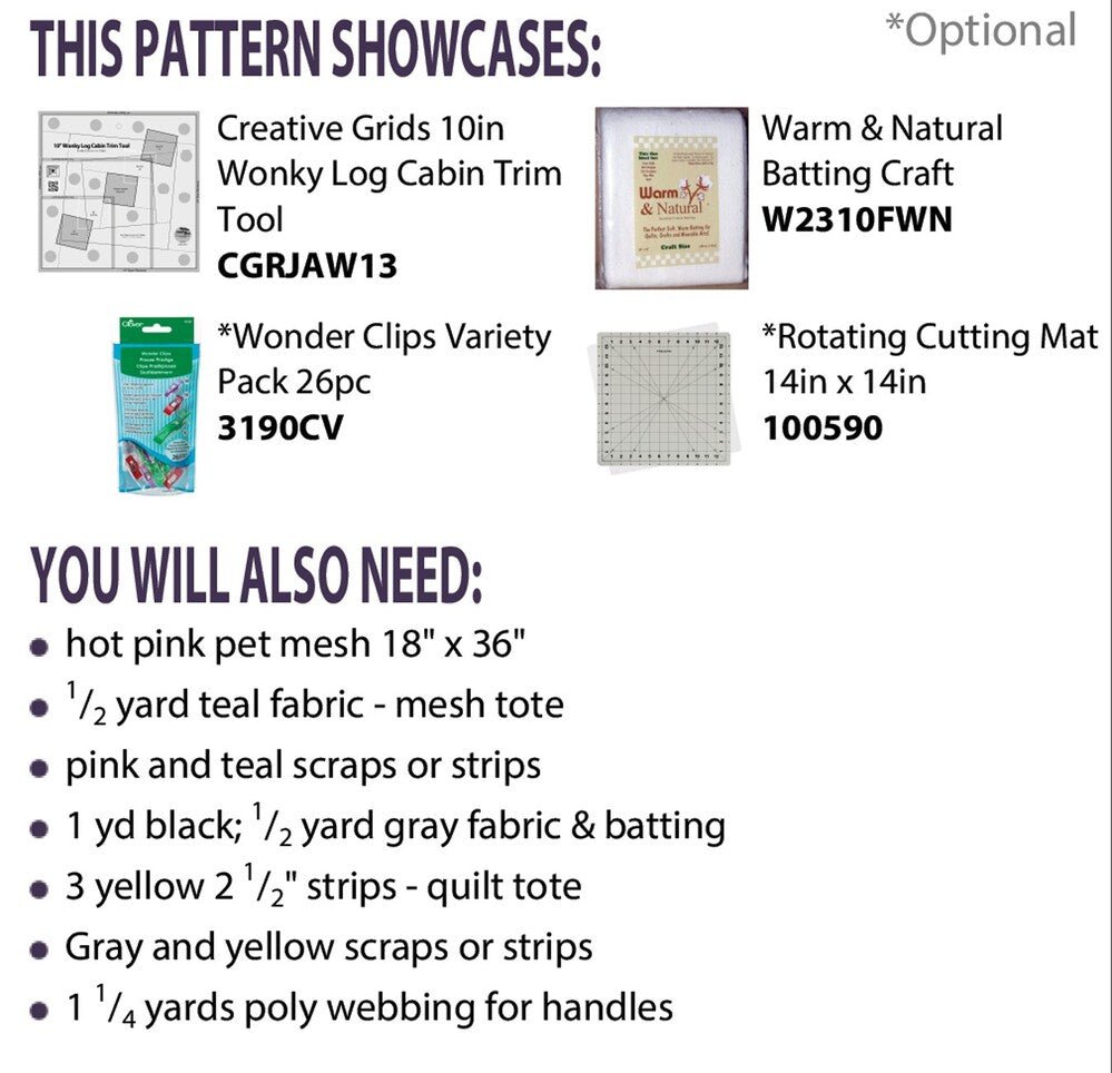 Two Wonky Totes Pattern - Everything Fabric