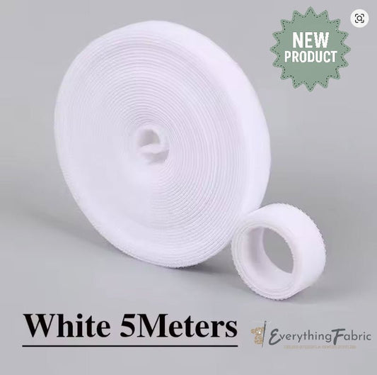 Velcro Double Sided White - 20 mm x 5m - Everything Fabric