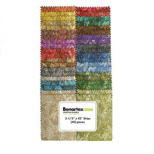 Venetian Marble – 2½″ Strip Roll | 40 Pre-Cut Fabric Strips for Quilting - Everything Fabric