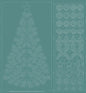 Wagara Sashiko Panel Season's Greeting Teal Blue - Everything Fabric