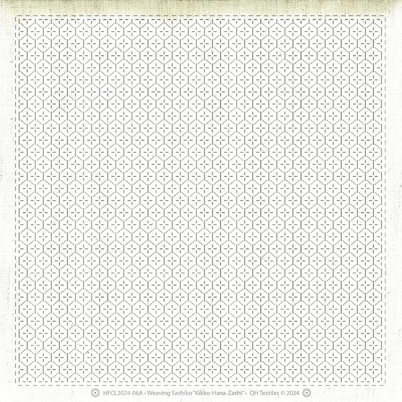 Weaving Sashiko Kikko-Flower Greige - Everything Fabric