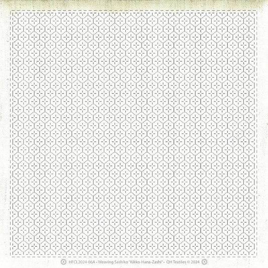 Weaving Sashiko Kikko-Flower Greige - Everything Fabric