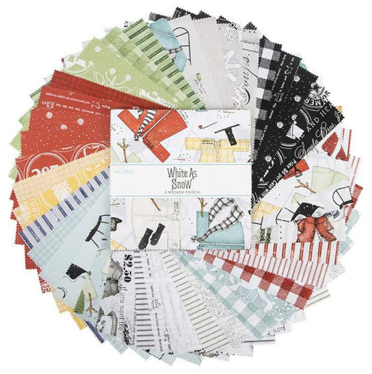 White as Snow - 10 in Squares - 42 pc - Everything Fabric