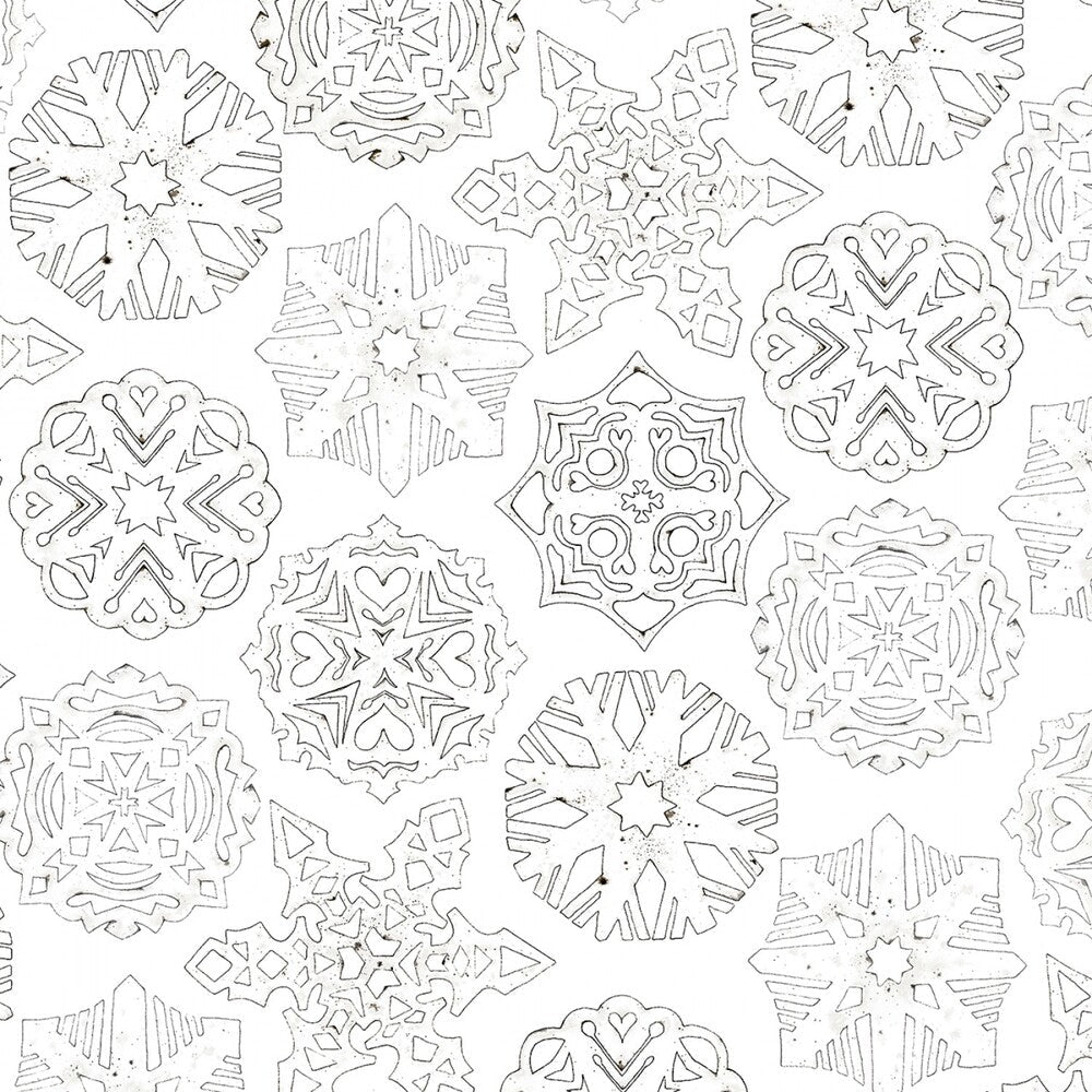White as Snow Snowflakes - White - Everything Fabric