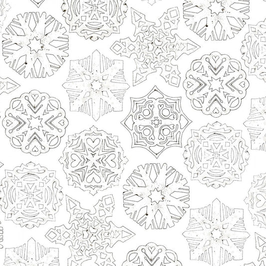 White as Snow Snowflakes - White - Everything Fabric
