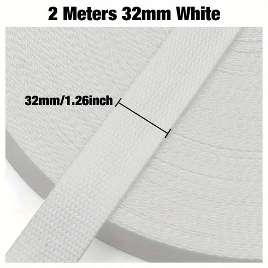White Belting - 32 mm Wide x 2 Yards - Everything Fabric