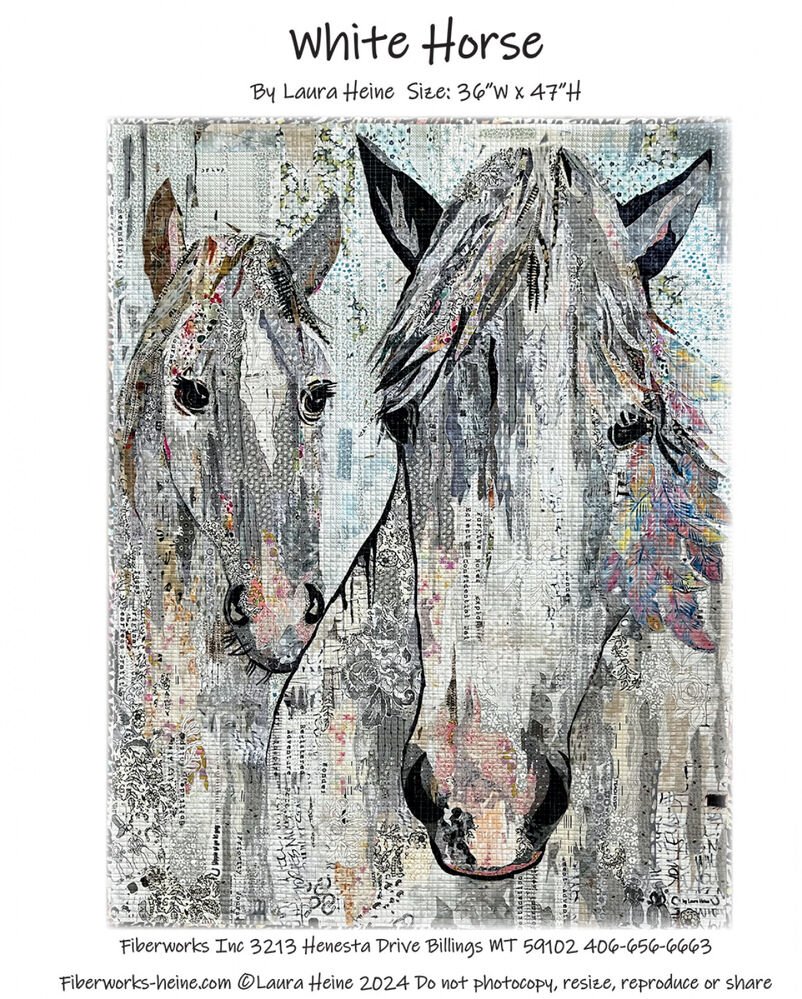 White Horse Collage Quilt Pattern - Laura Heine - Everything Fabric