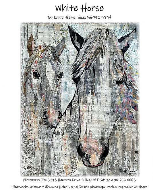 White Horse Collage Quilt Pattern - Laura Heine - Everything Fabric